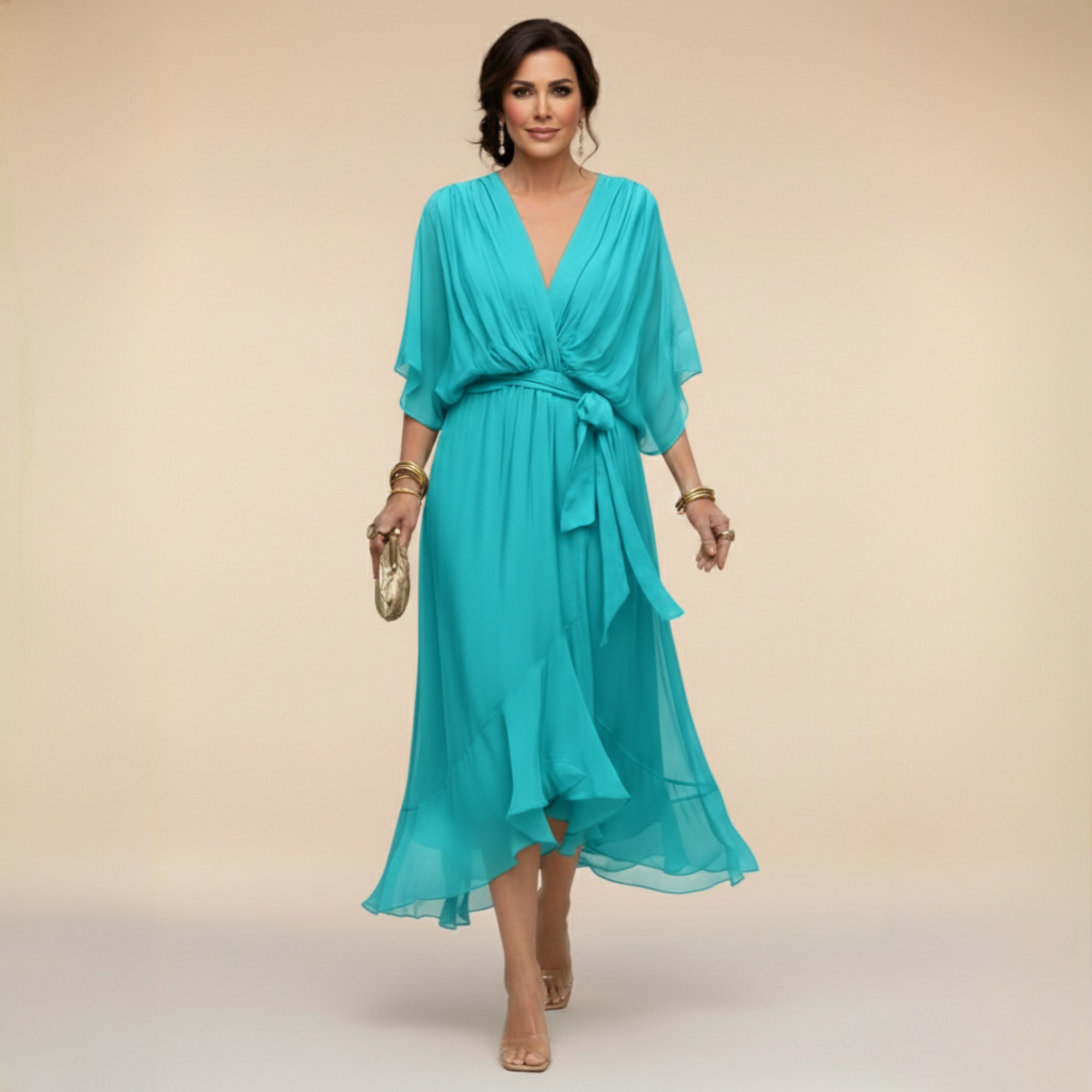 Monica | V-Ausschnitt Kleid