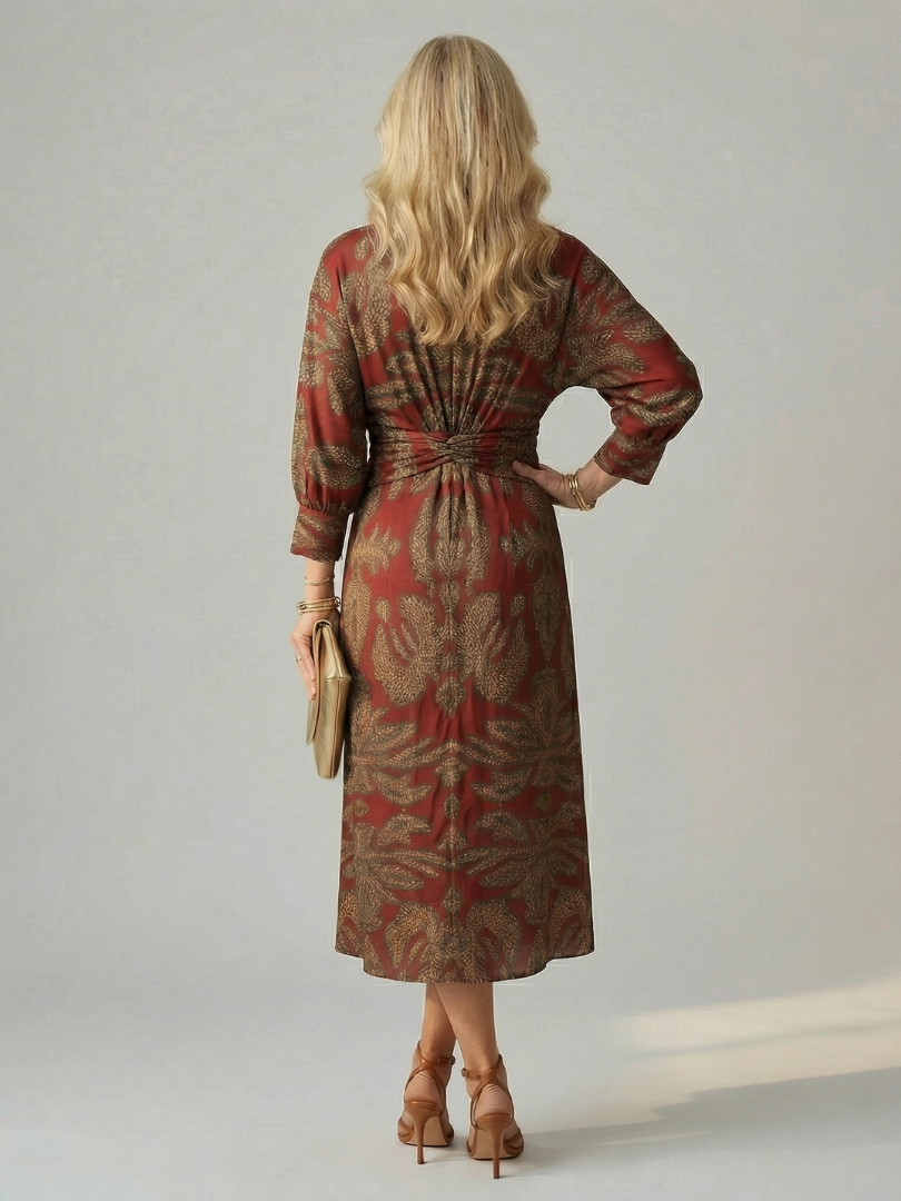 Lune | Natürlicher Wickel-Midi-Kleid