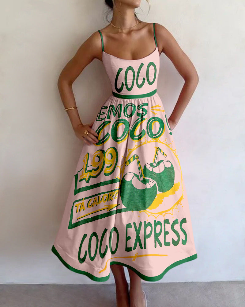 Tallulah | Tropisches Markt Midi-Kleid