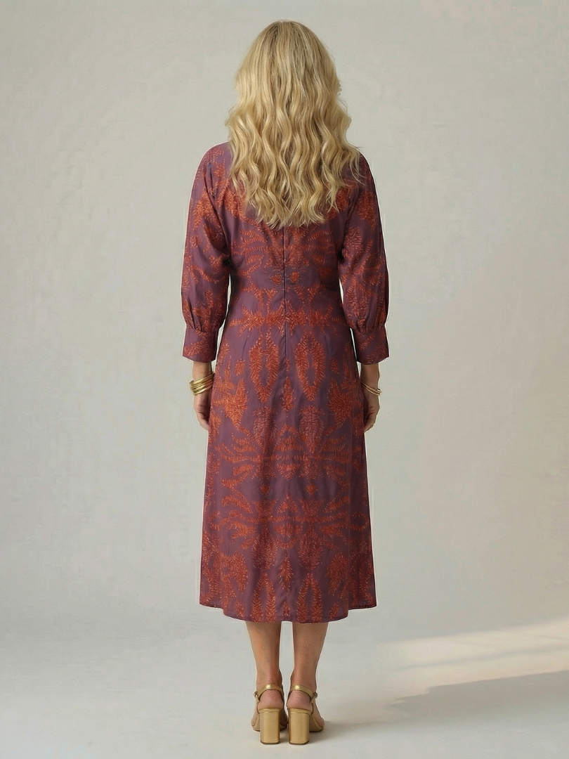 Lune | Natürlicher Wickel-Midi-Kleid