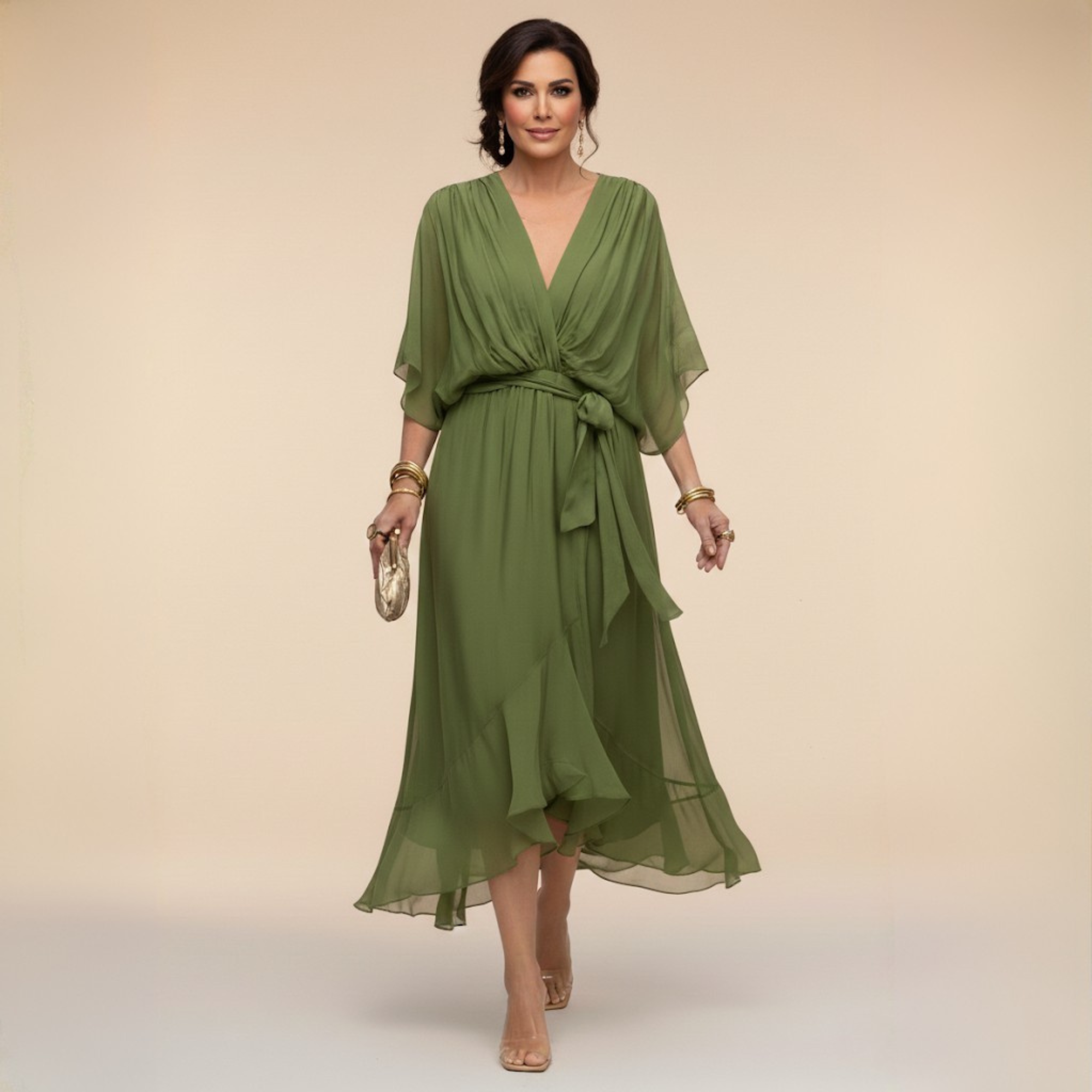 Monica | V-Ausschnitt Kleid