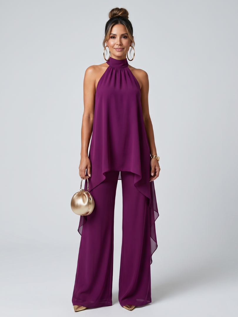 Zareen | Asymmetrisches Tunika-Top mit weitem Hosen-Set