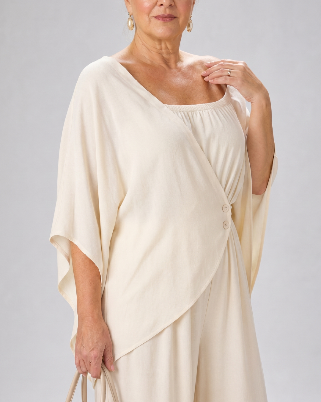 Vemrina | Drapiertes Off-Shoulder-Top und weit geschnittene Hose Set