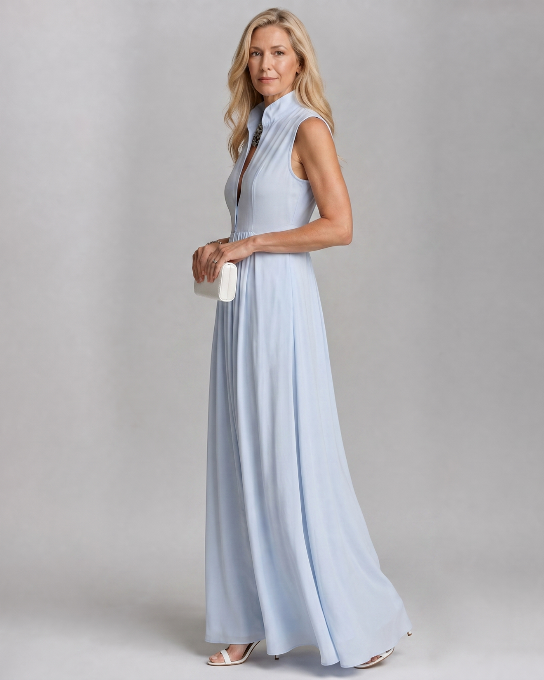 Virelia | Ärmelloses Maxikleid mit Kragen