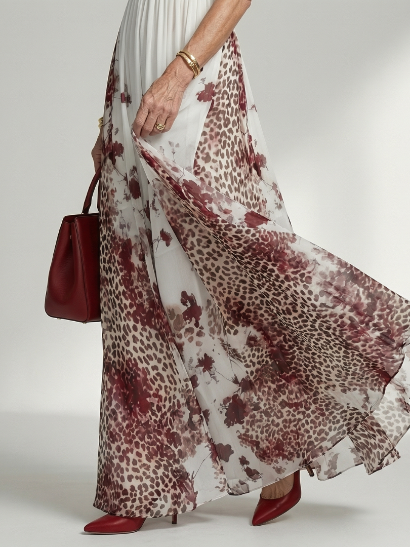 Orlune | Faltendes Weißes Maxikleid