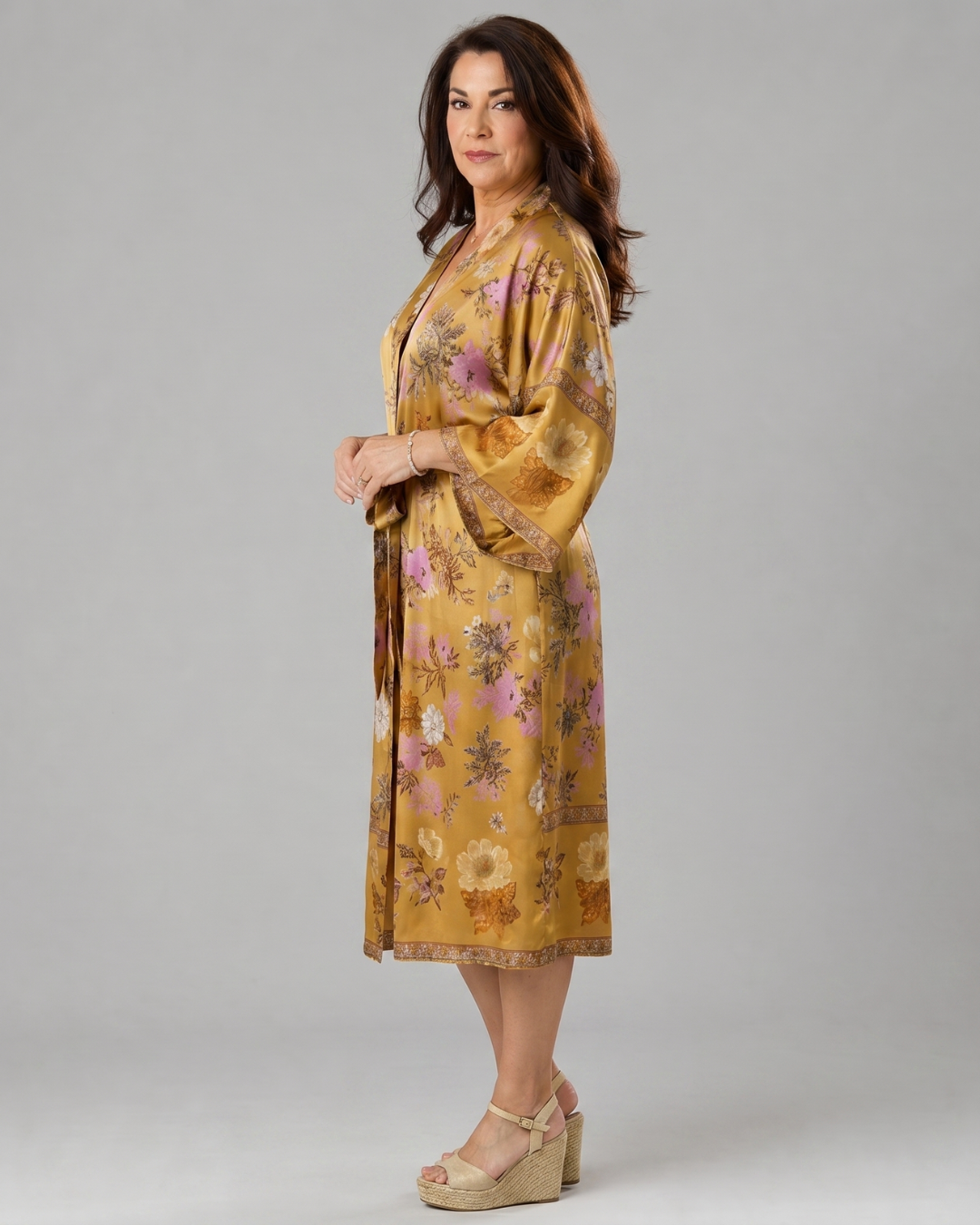 Miralyn | Florale Satin-Wickel-Loungerobe