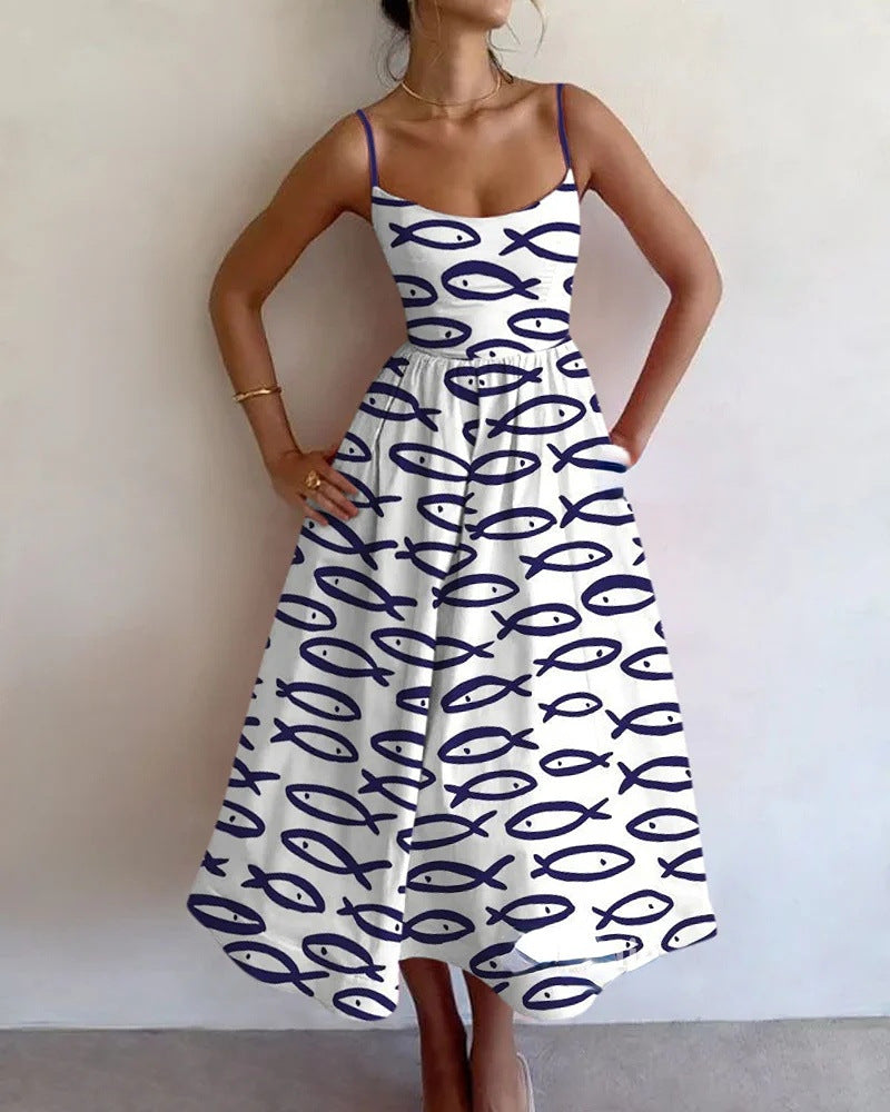 Sablewyn | Küsten-Skizzen-Midi-Kleid
