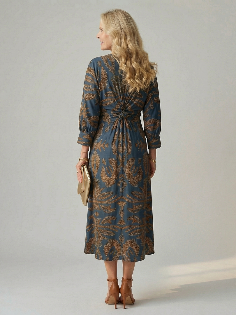 Lune | Natürlicher Wickel-Midi-Kleid
