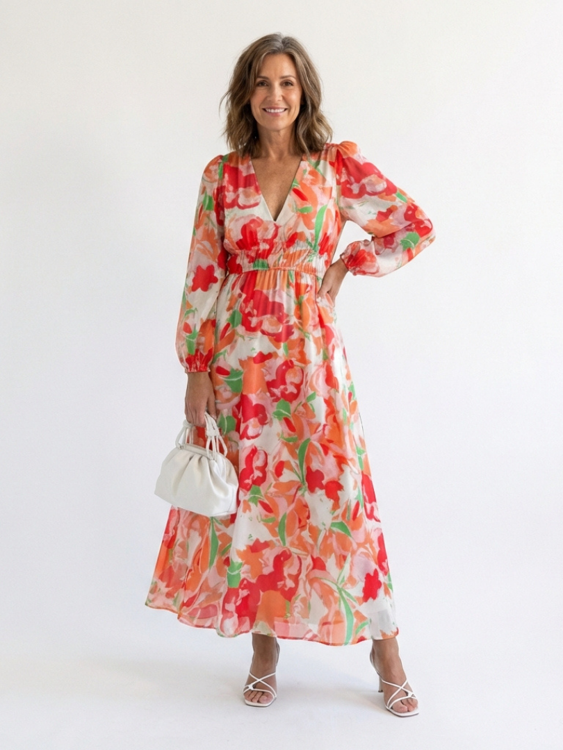 Althea | Langärmliges Blumenkleid