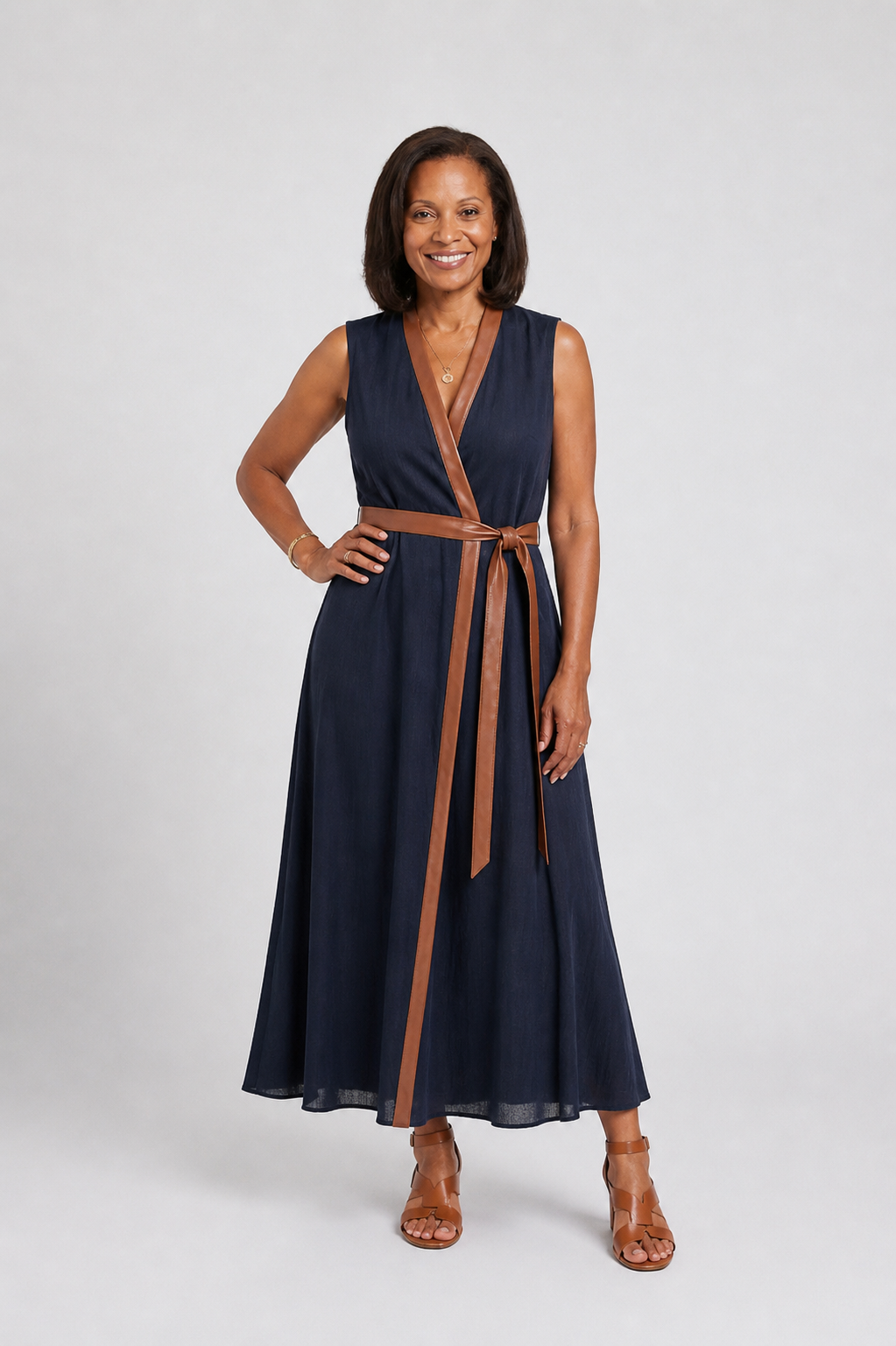 Myra | Kontrastlinie Midi-Kleid