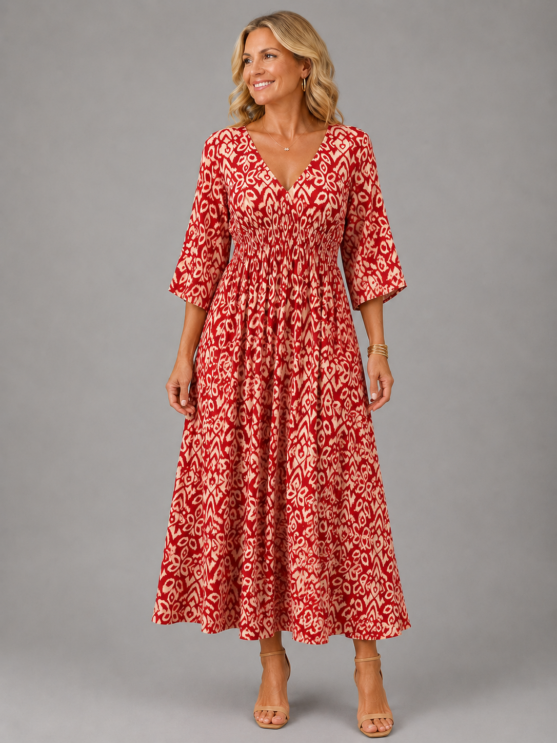 Althea™ | Bohemian Flow Midi Kleid