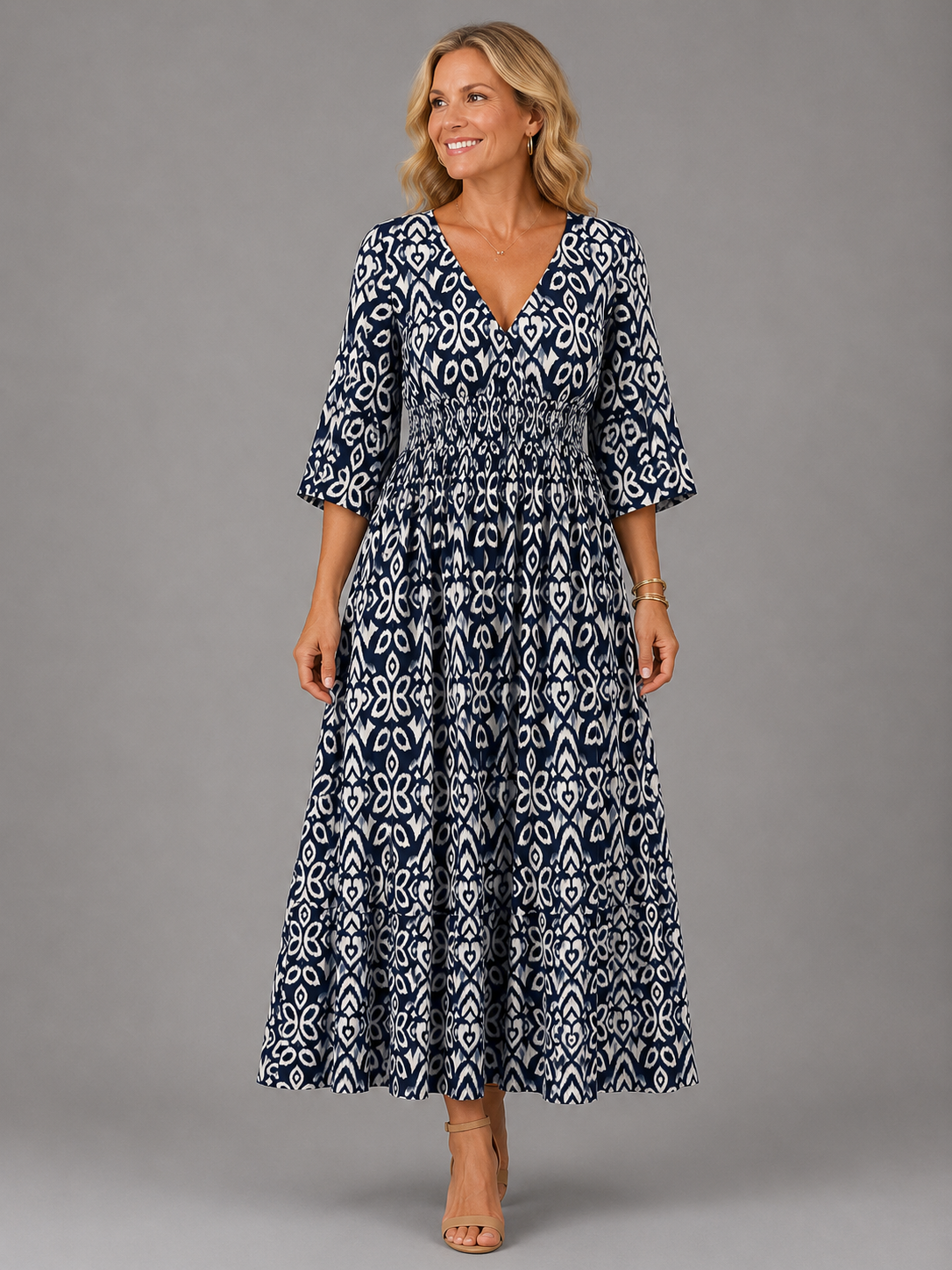 Althea™ | Bohemian Flow Midi Kleid