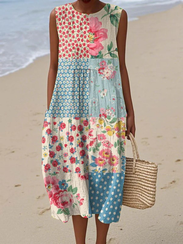 Anna™ Patchwork Midi Kleid