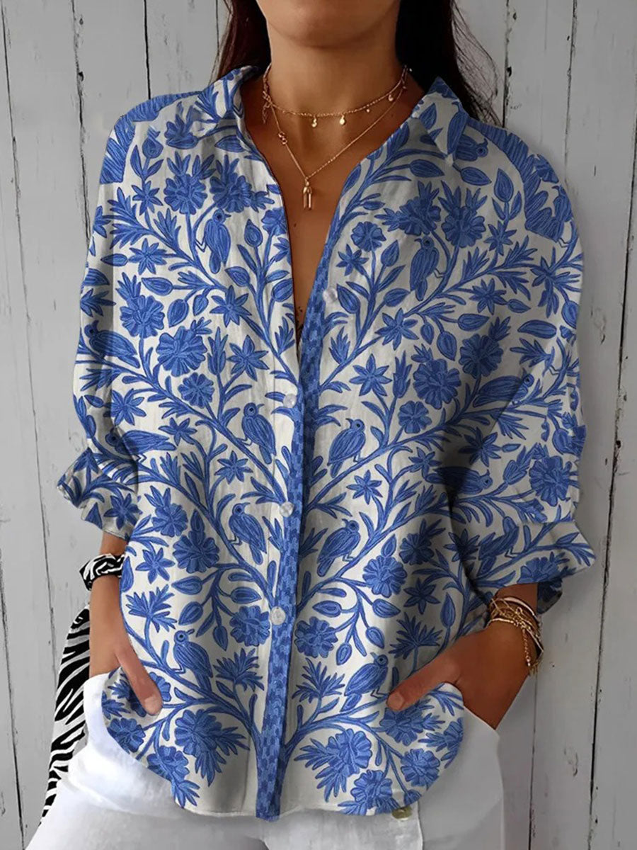 Frederikke | Blaue Gartenbluse