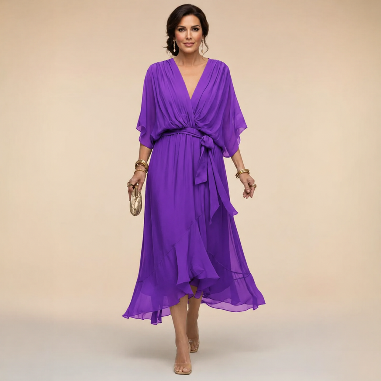Monica | V-Ausschnitt Kleid
