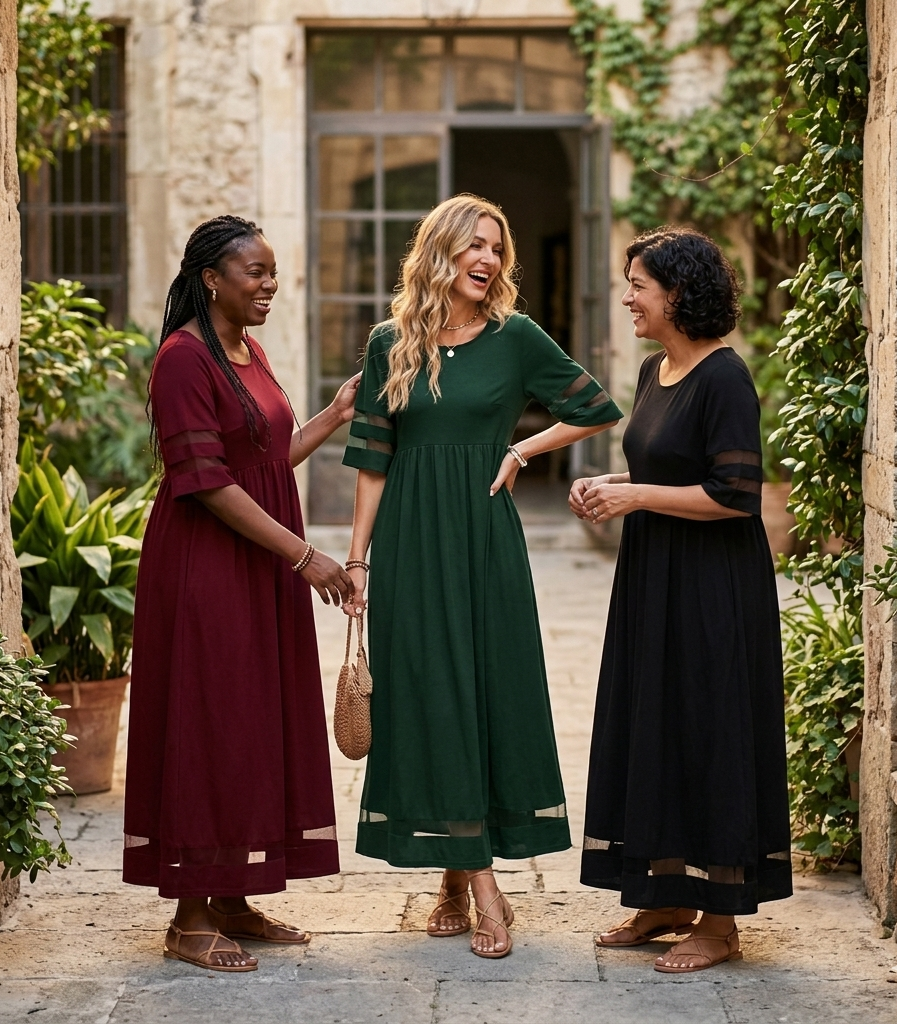 Aubrey™ | Figurschmeichelndes, Bauch-weg Midi-Kleid
