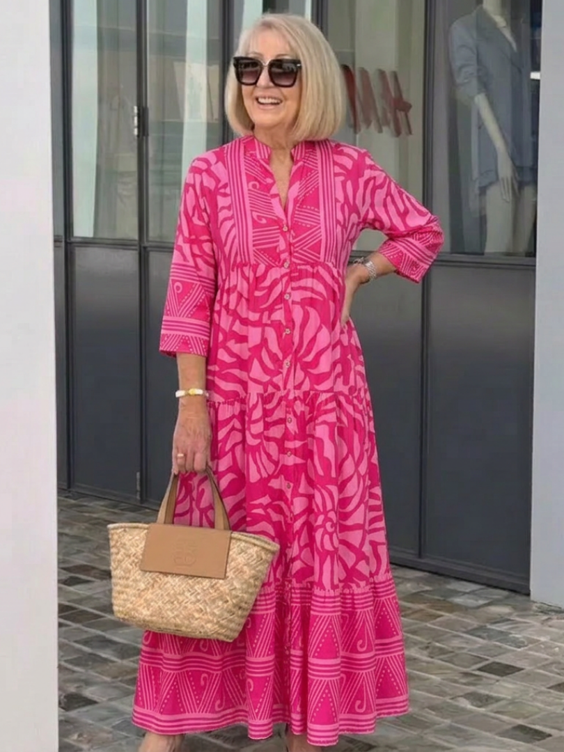 Marielle | Knopf-Front Midi Kleid