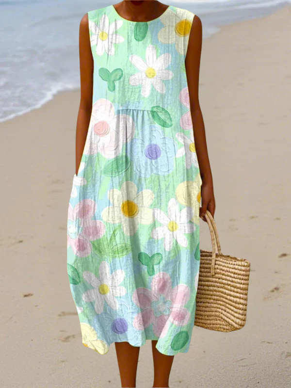 Erin™ Pastel Blossom Midi Kleid