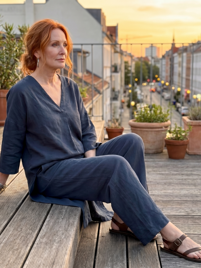 Onyx | Weites Tunika-Oberteil und Hose Set