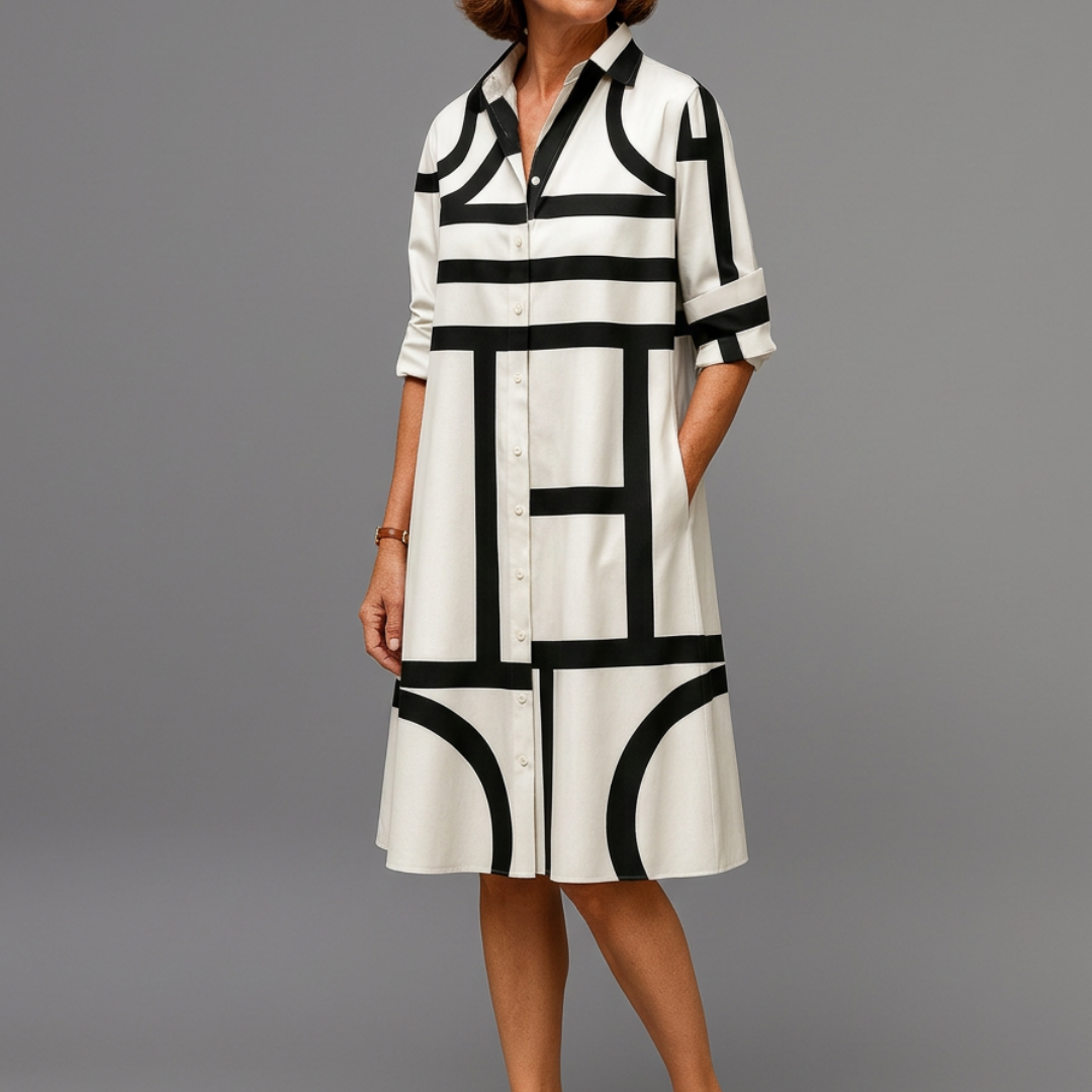 Genevieve™ Geometrisches Midi Kleid