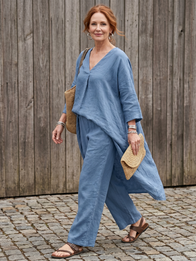 Onyx | Weites Tunika-Oberteil und Hose Set