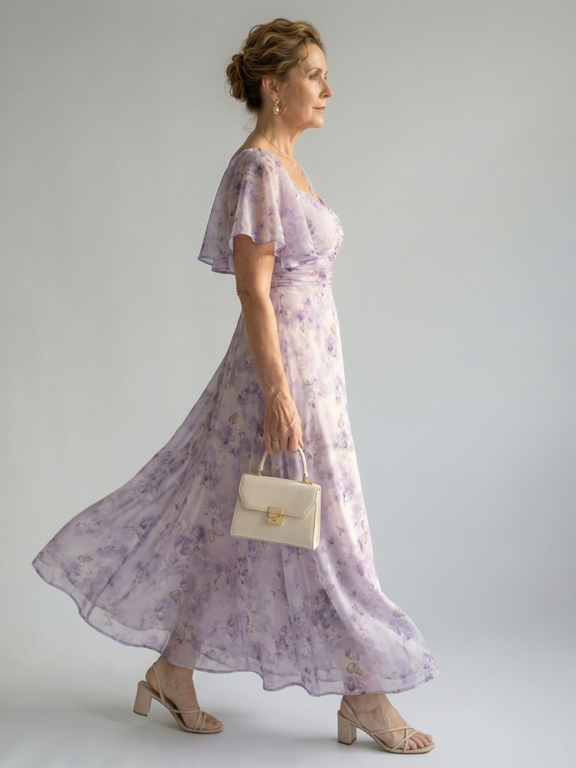 Vaelis | Midi-Kleid mit Fledermausärmeln
