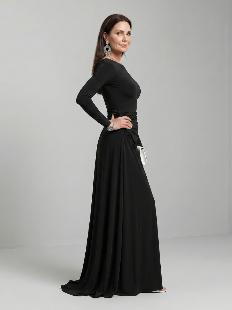 Gyram | Langärmliges Maxikleid mit Bootsausschnitt