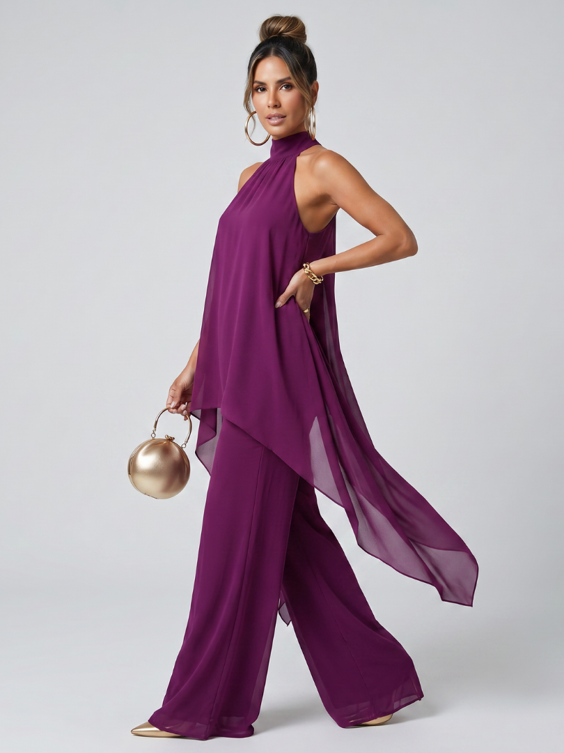 Zareen | Asymmetrisches Tunika-Top mit weitem Hosen-Set