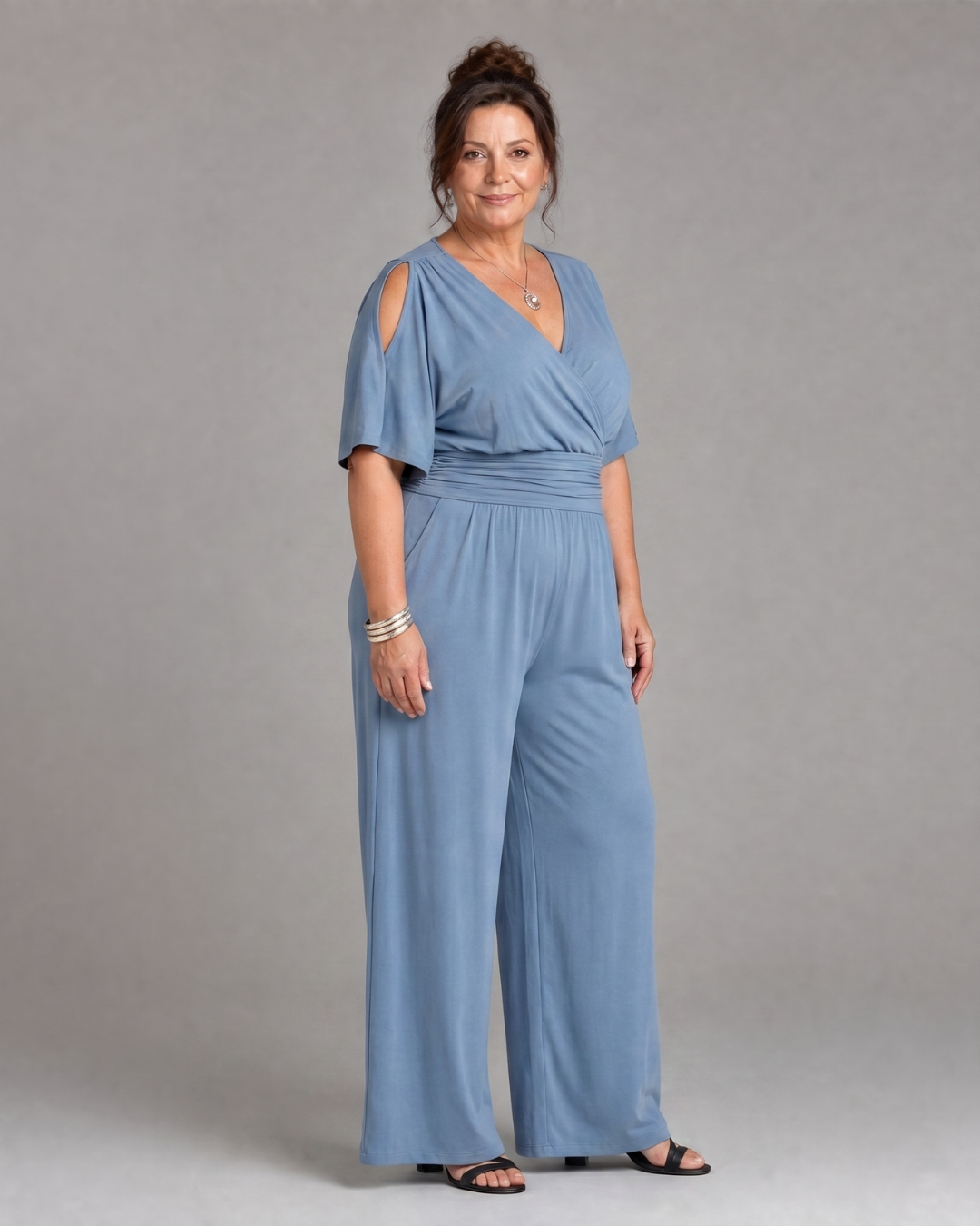 Nyxara | Cold Shoulder Wrap Tailliertes Relaxed Jumpsuit
