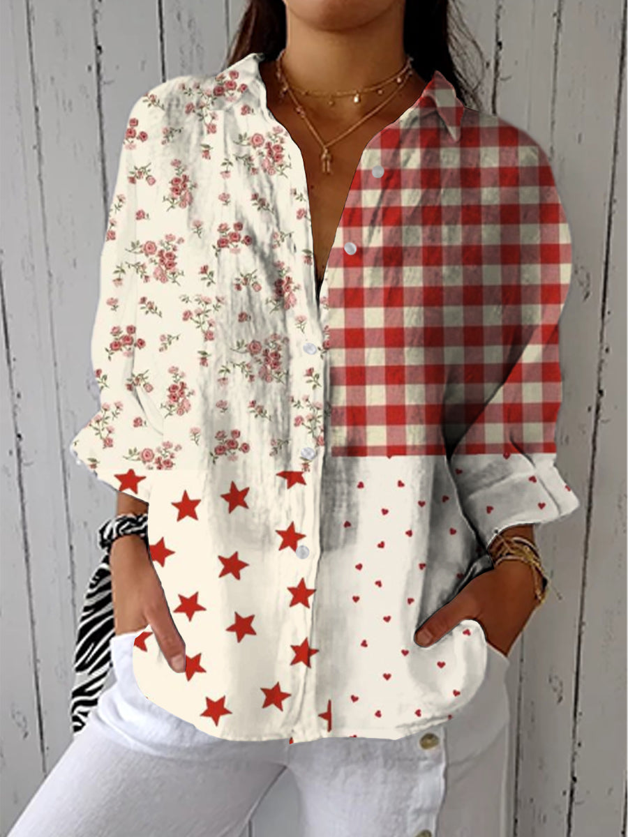 Elise | Landhaus-Patchwork-Bluse