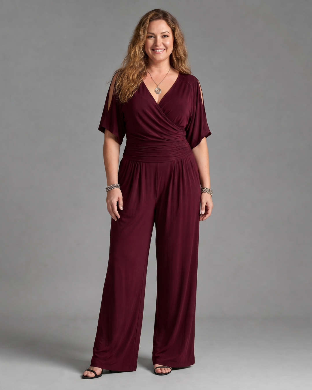 Nyxara | Cold Shoulder Wrap Tailliertes Relaxed Jumpsuit