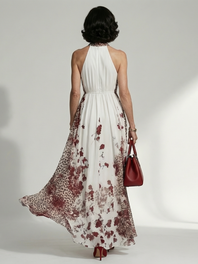 Orlune | Faltendes Weißes Maxikleid