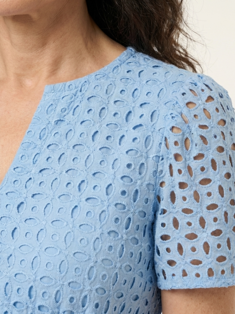Brielle | V-Ausschnitt Kurzarm Stufen-Midikleid