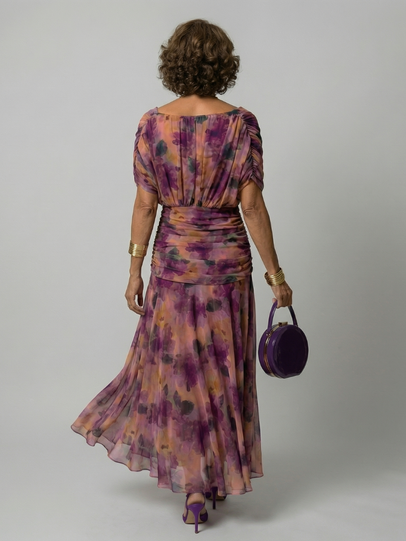 Calen | Off-Shoulder Fließende Midi-Kleider