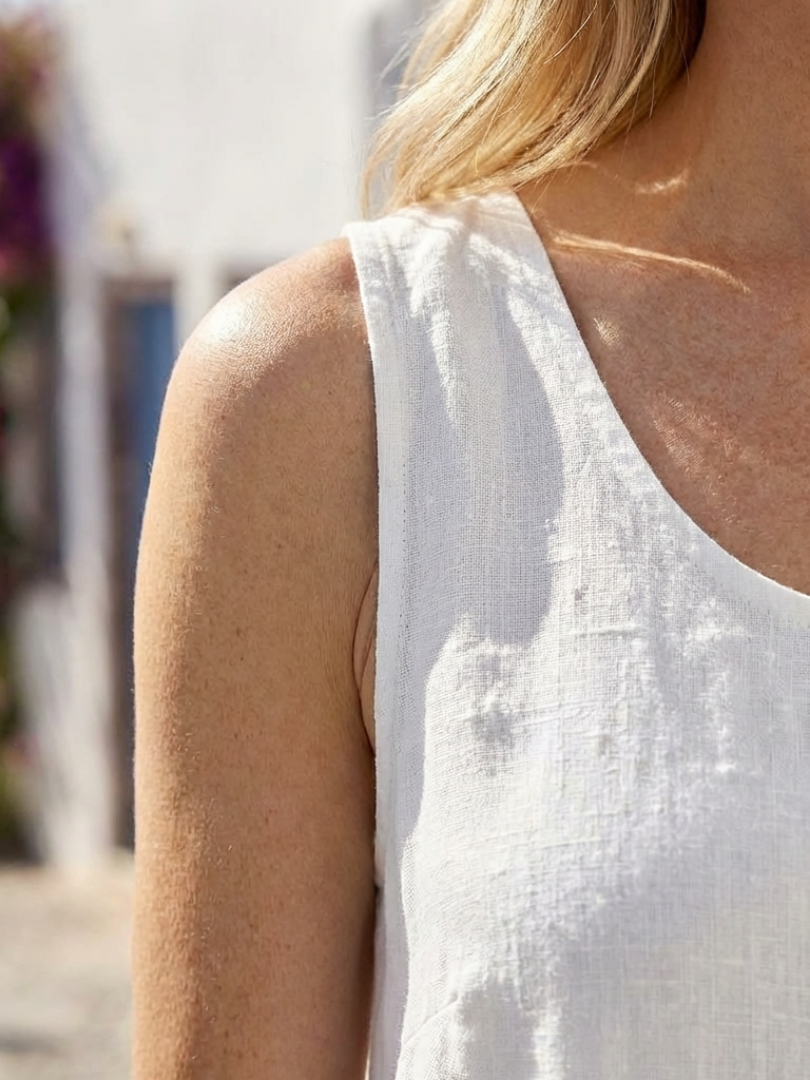 Ismera | Ärmelloses Rundhals-Midi-Kleid