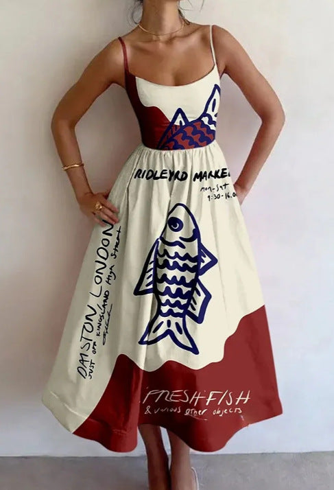 Merriton | Küstenskizzen Midi-Kleid