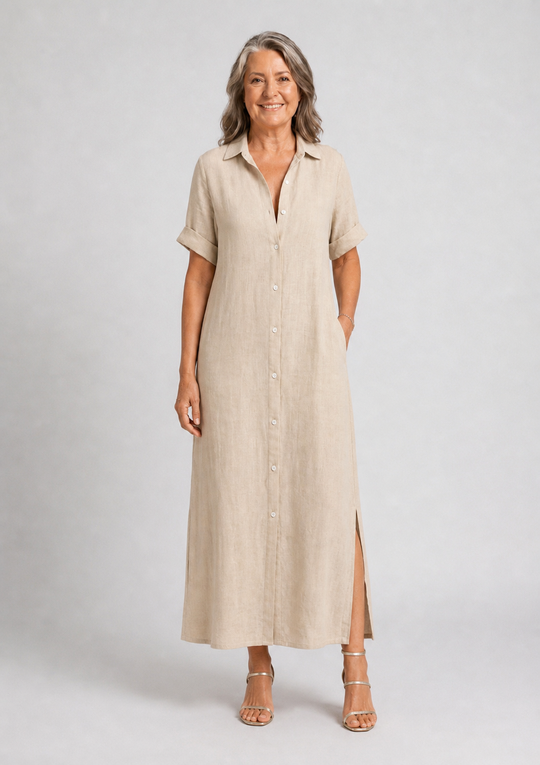 Nara | Entspanntes Midi-Kleid