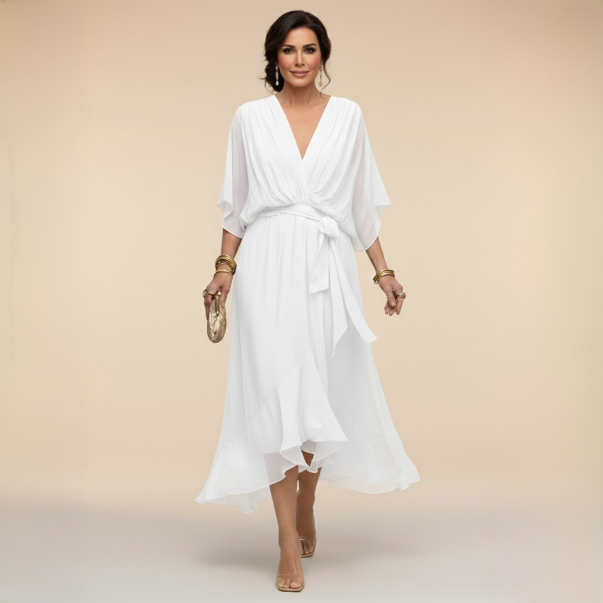 Monica | V-Ausschnitt Kleid