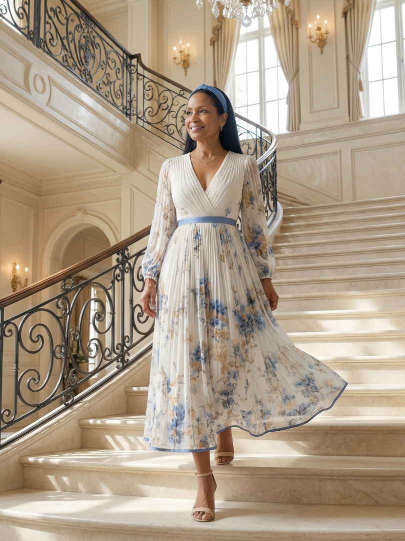 Rielle | Faltenwurf Midi-Kleid
