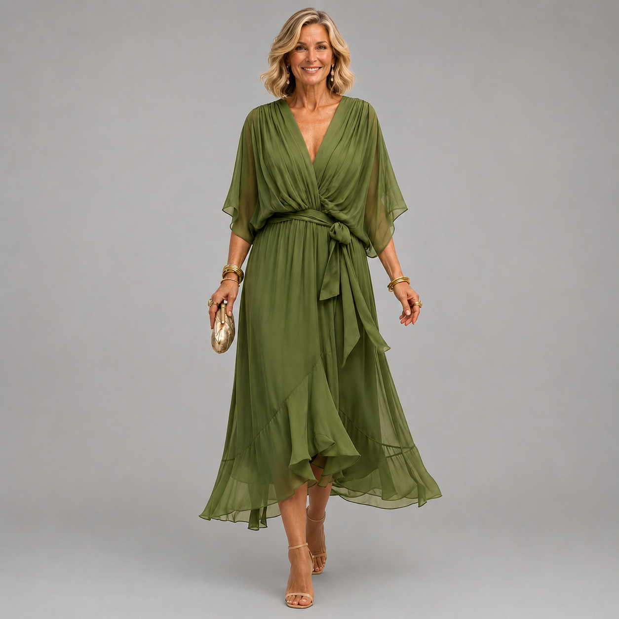 Monica | V-Ausschnitt Kleid