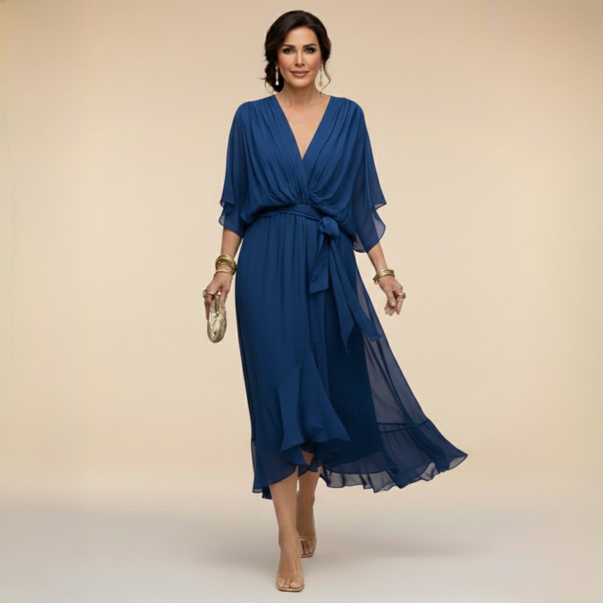Monica | V-Ausschnitt Kleid