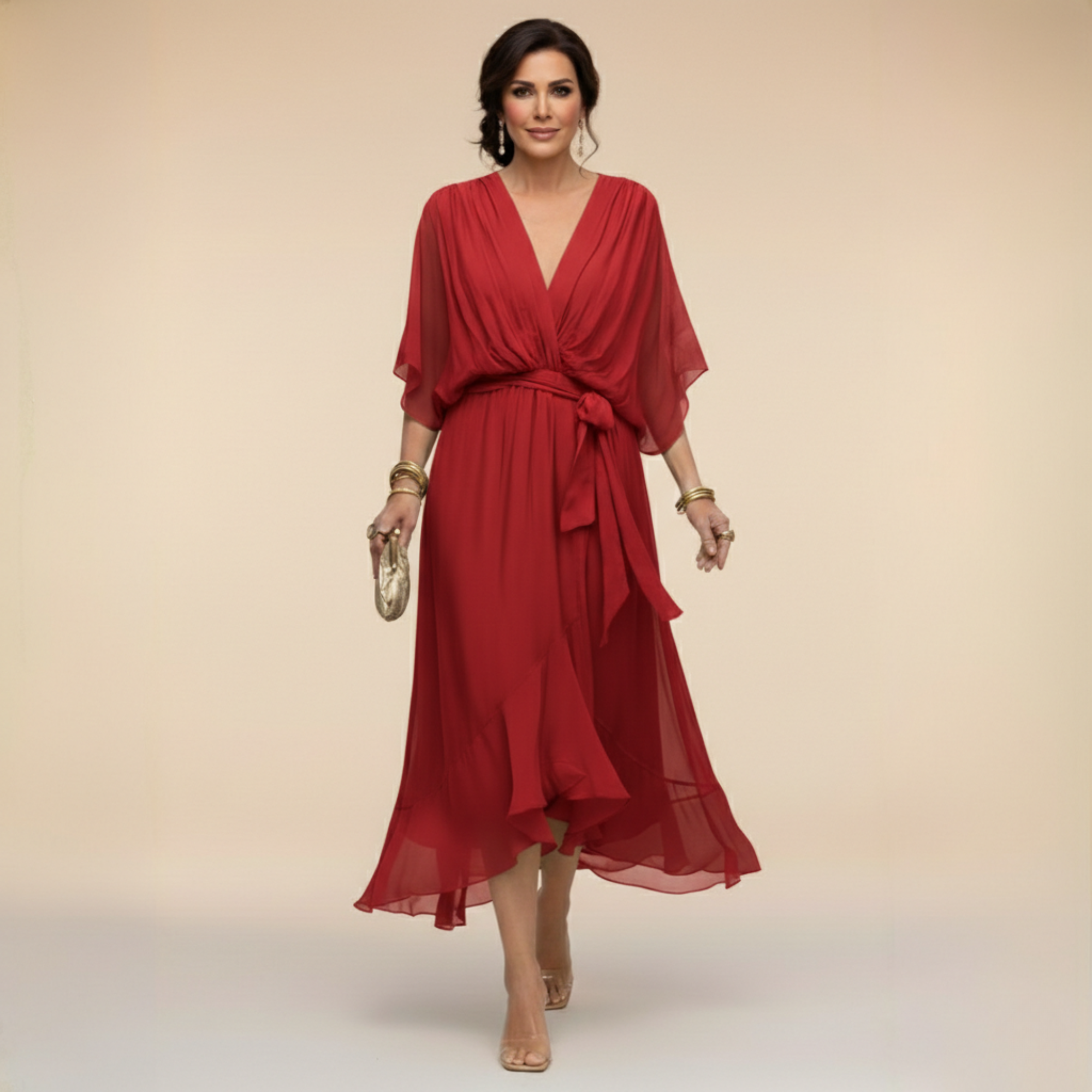 Monica | V-Ausschnitt Kleid