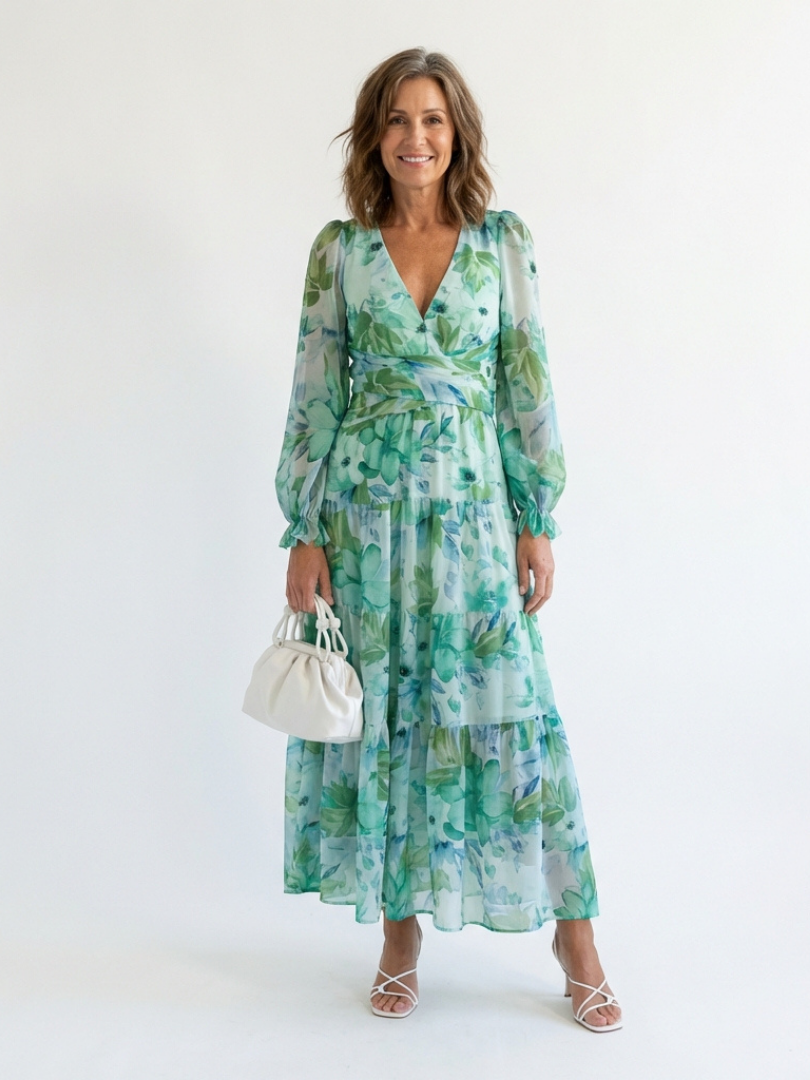 Althea | Langärmliges Blumenkleid