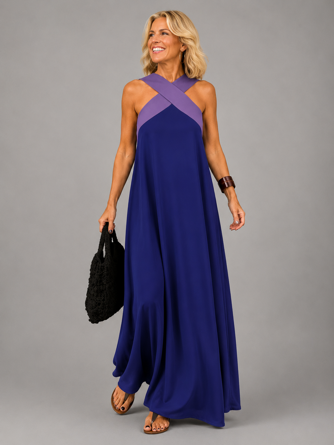 Velora™ | Cross Elegance Maxi-Kleid