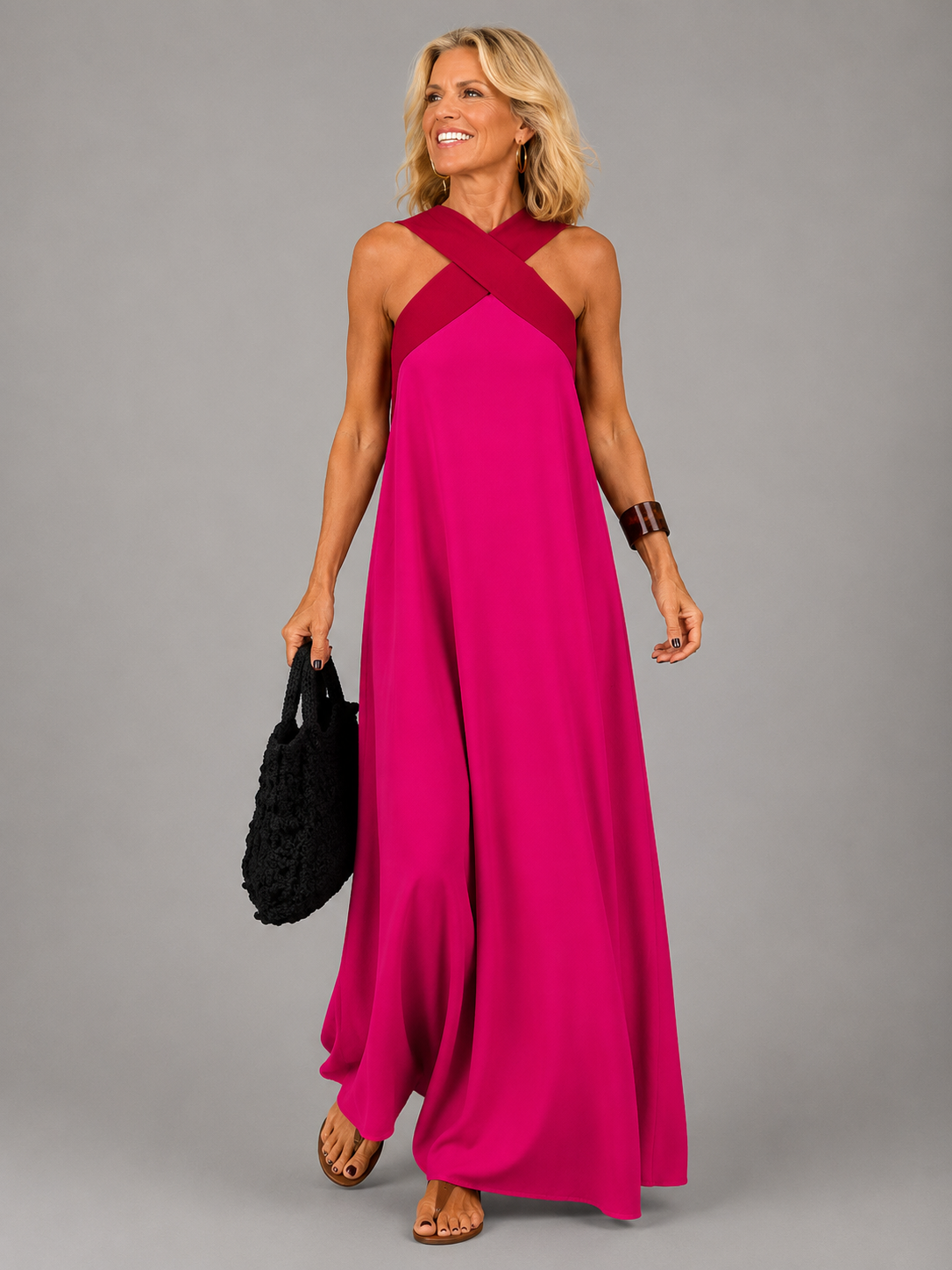 Velora™ | Kreuz Eleganz Maxikleid