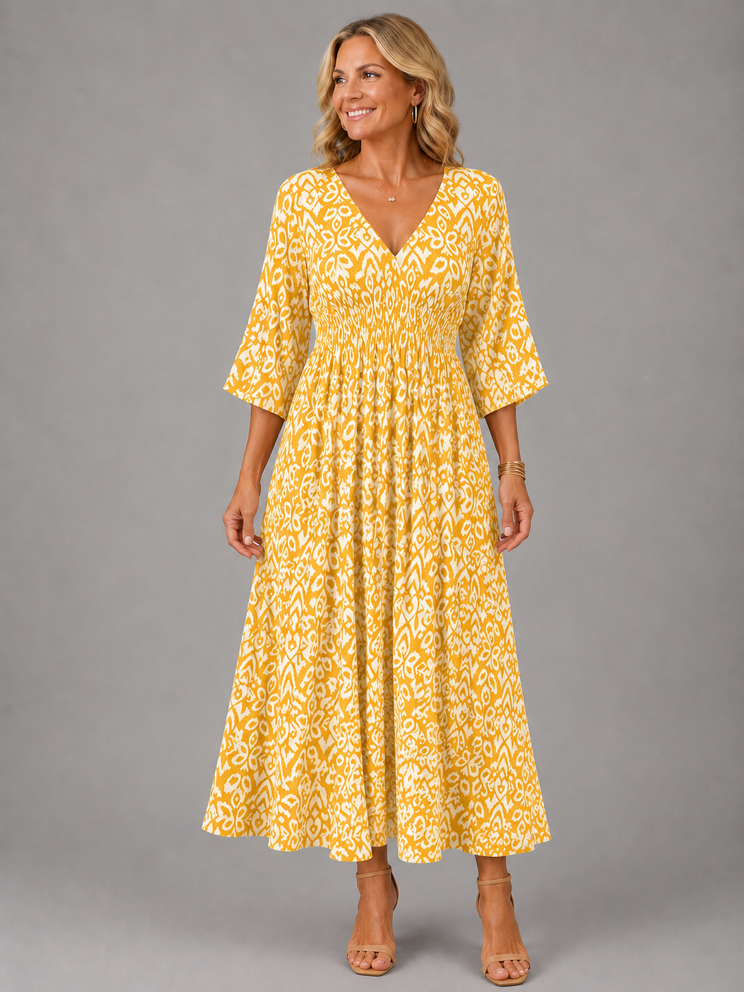 Althea™ | Bohemian Flow Midi Kleid