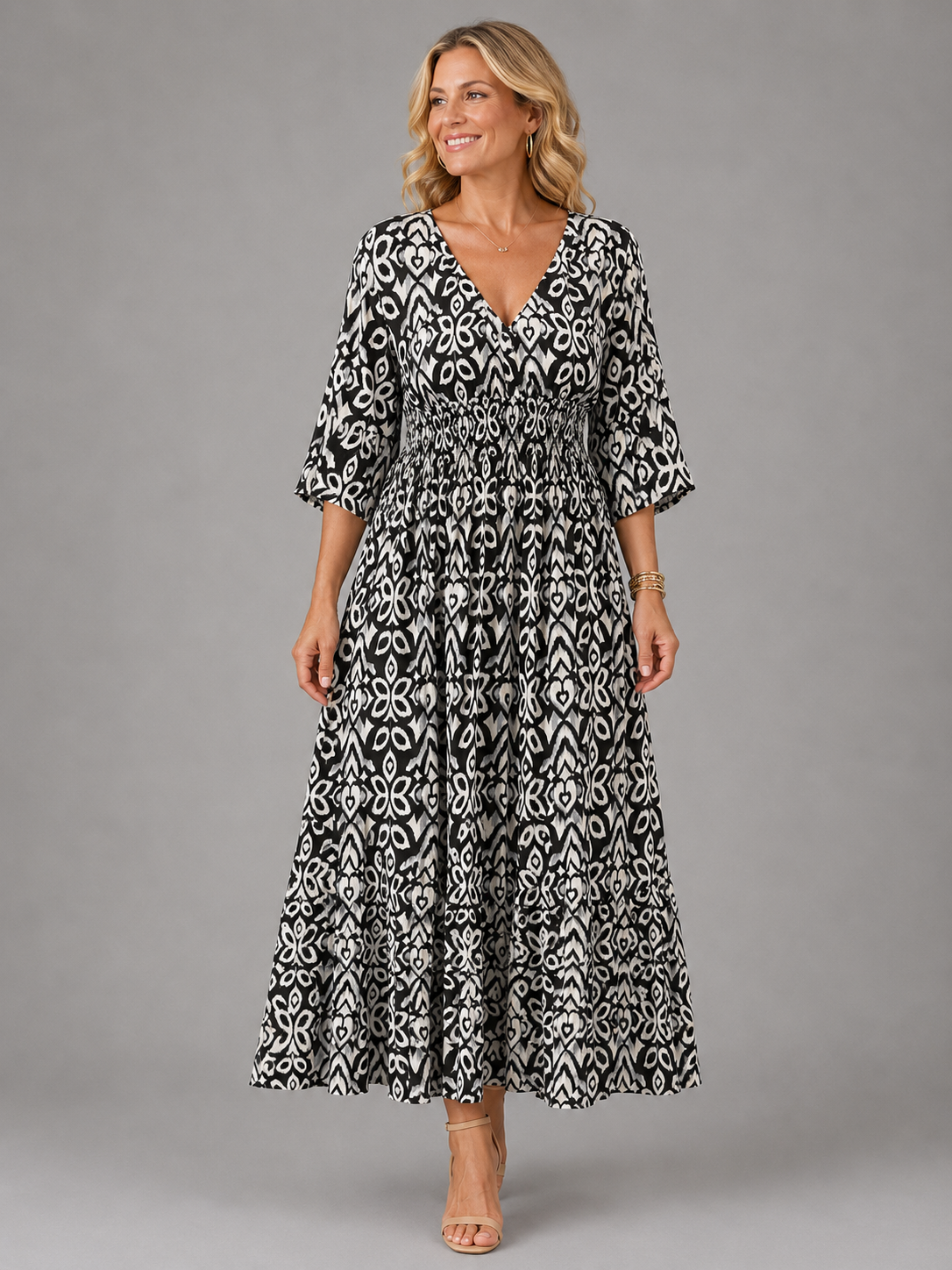 Althea™ | Bohemian Flow Midi Kleid