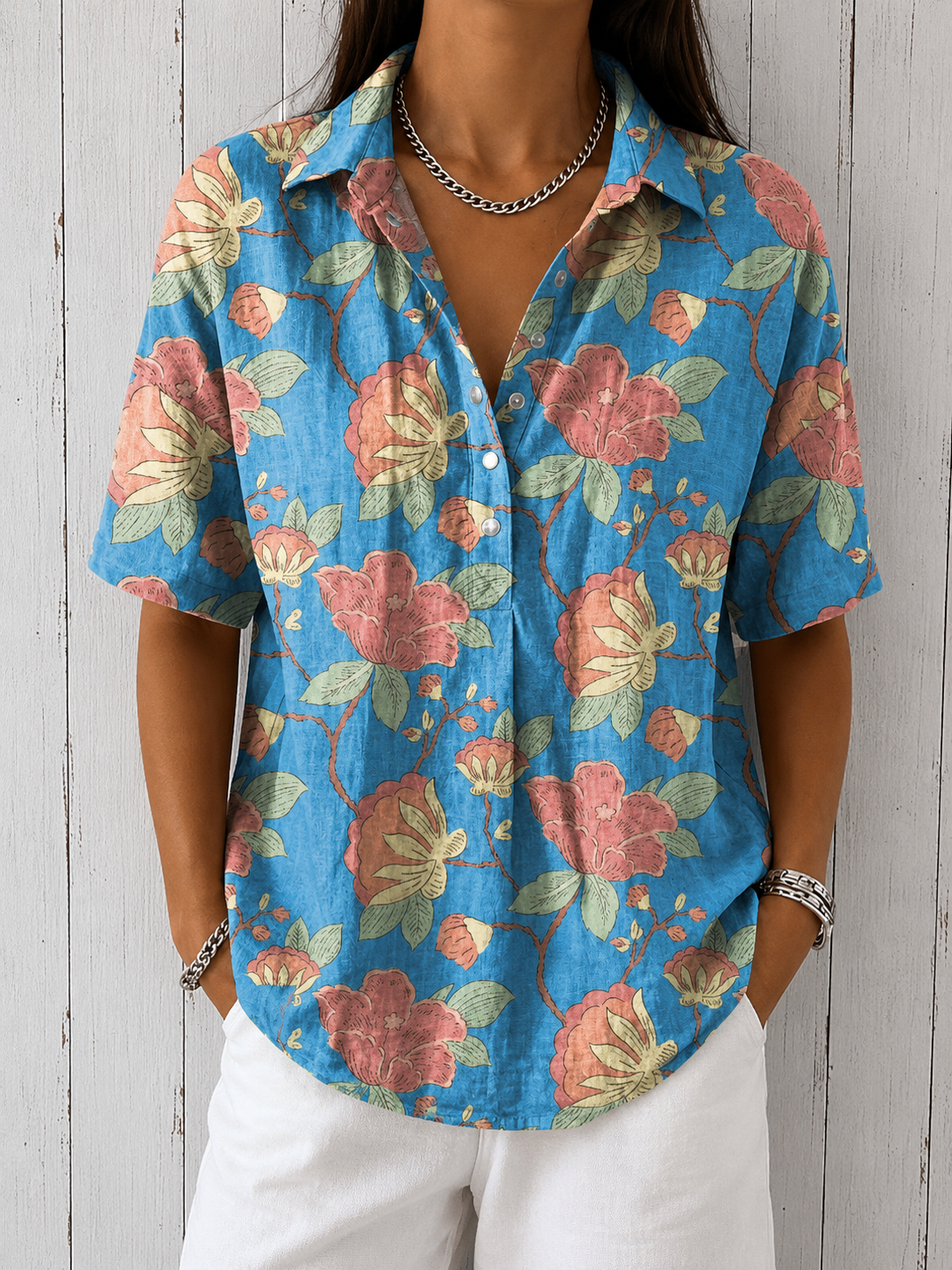 Lynaa - Elegante Bluse mit Blumenmuster