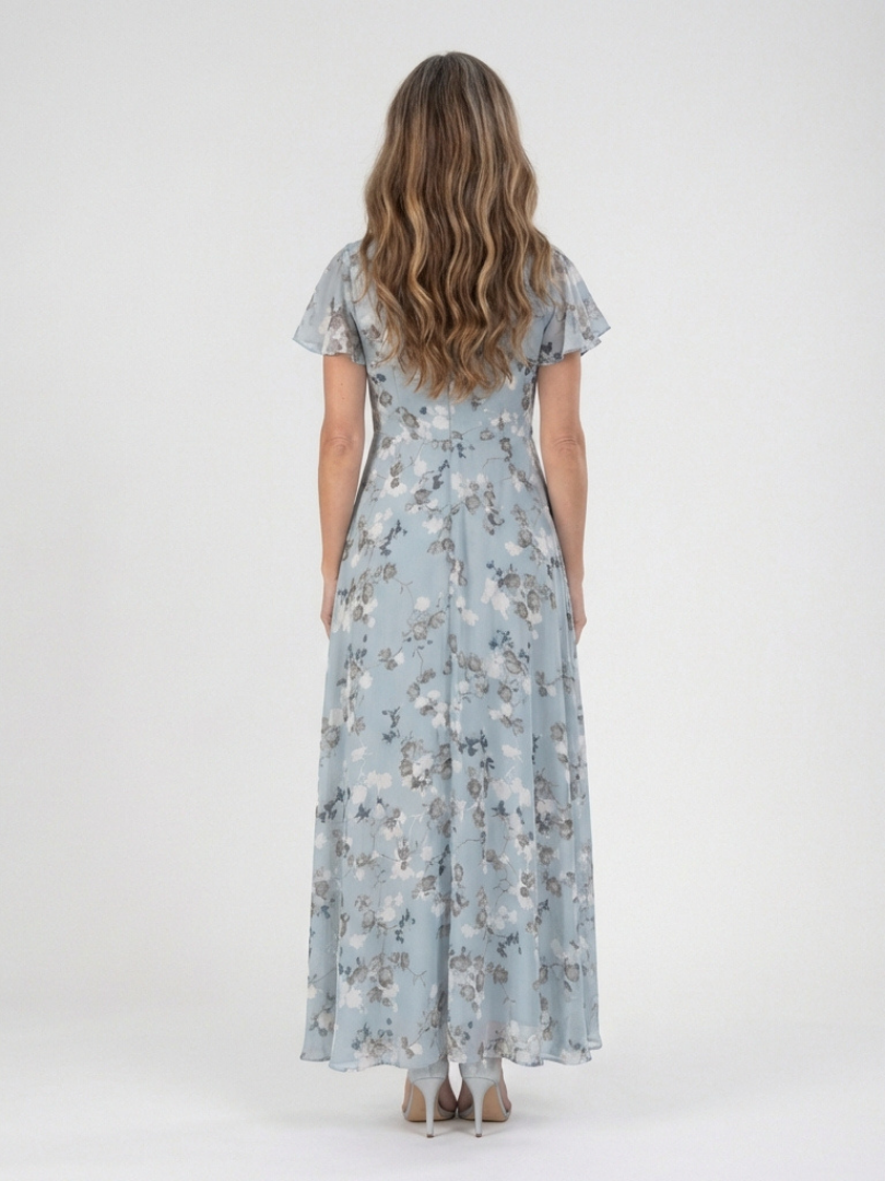 Ismeria | Floral Chiffon Maxikleid