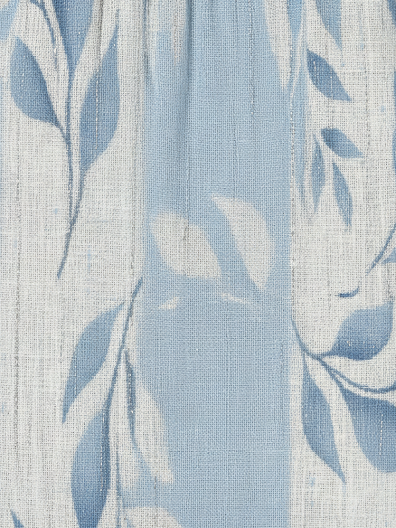 Solene | Ärmelloses Midi-Kleid mit blauem Blattmuster
